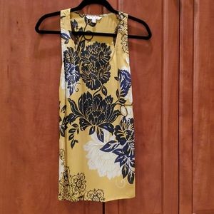 CAbi Floral Tank Blouse - Silk & Viscose - Small